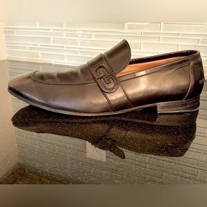 Gucci Loafers, double G logo, matte black leather